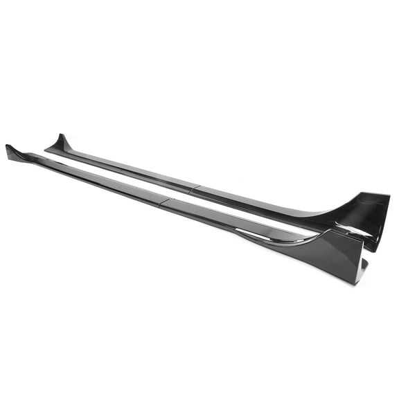 Ikon Motorsports Side Skirts Compatible With 2020-2024 Tesla Model Y Gloss Black IKON Style ABS Plastic Side Skirt Extension Splitter Rocker Panel Pair