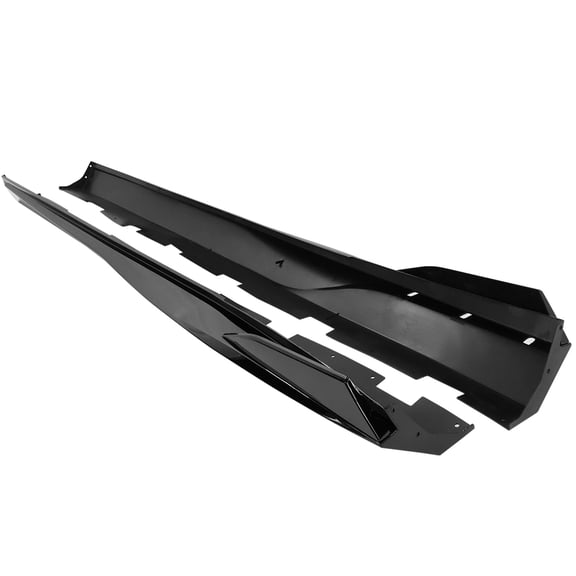 Ikon Motorsports Side Skirts Compatible with 10-15 Chevy Camaro Ikon V2 Style Gloss Black Side Skirts Rocker Panel Extension Bodykit PP
