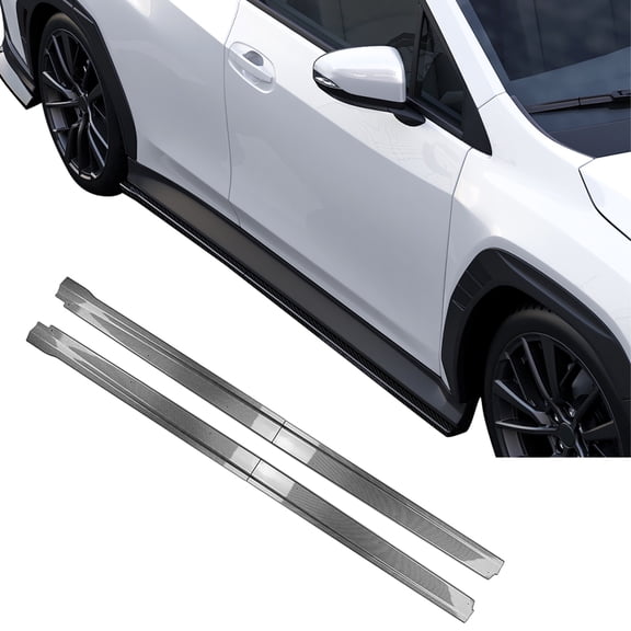 Ikon Motorsports Side Skirts Extension Fits 2022-2026 Subaru WRX, STI Style PP Carbon Fiber Print Rocker Panel Splitter Side Underbody Spoiler 4PCS