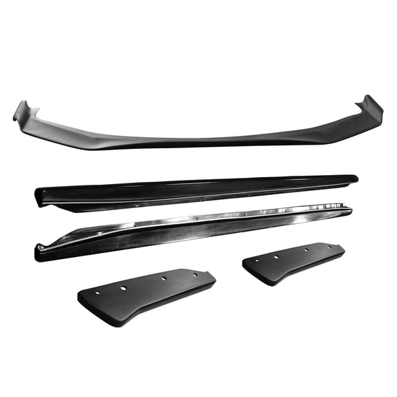Ikon Motorsports Side Skirts + Front Bumper Lip + Corner Aprons Compatible with2013-2016 Scion FR-S RB Style Front Lip PU Polyurethane Unpainted CS Style Rocker Panel Splitter Underbody Spoiler