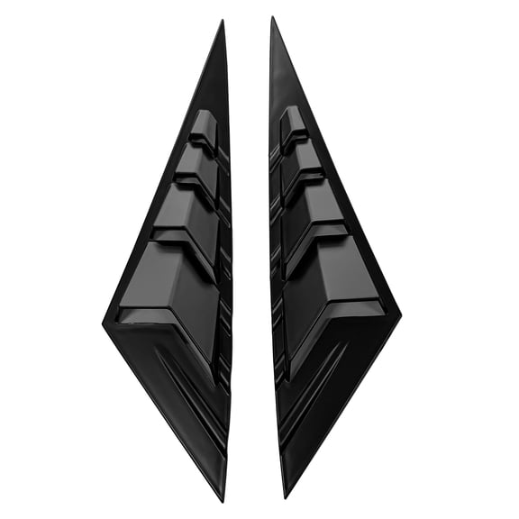 Ikon Motorsports Side Vent Compatible With 2021-2025 Hyundai Elantra 4-Door Sedan Matte Black ABS Plastic Rear Window Scoop Louver 2PC