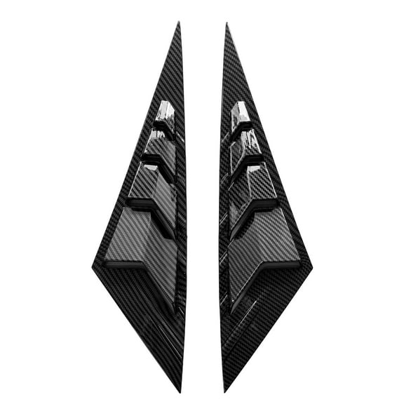 Ikon Motorsports Side Vent Window Louvers Compatible With 2021-2025 Hyundai Elantra 4-Door Sedan Carbon Fiber Print ABS Plastic Rear Window Scoop Louver 2PC