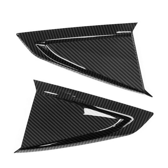 Ikon Motorsports Side Window Louver Compatible with 2024-2026 Ford Mustang 7th Gen S650 Coupe, V Style ABS Plastic Carbon Fiber Print Rear Air Vent Scoop Shades Cover Blinds Trim