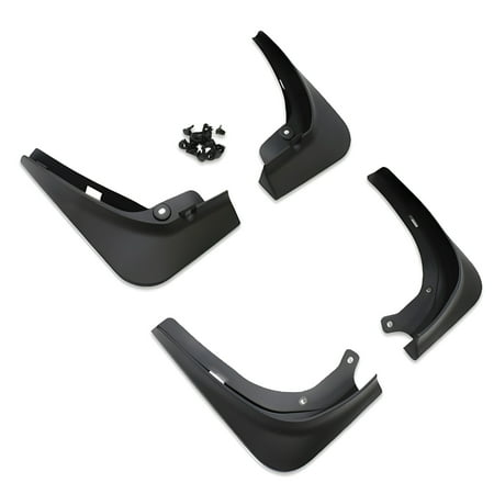 Ikon Motorsports Splash Guard Compatible With 2017-2023 Tesla Model 3, Matte Black PP Mud Flaps Front & Rear Splash Guards Fender Kit Protection Bodykits 4PCS