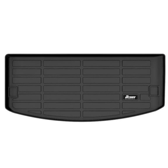 Ikon Motorsports TPE Cargo Trunk Liner Fits 2011-2026 Dodge Durango Behind 3rd Row Seat, Custom Fit All Weather Heavy Duty Rear Trunk Tray Cargo Mat, Black