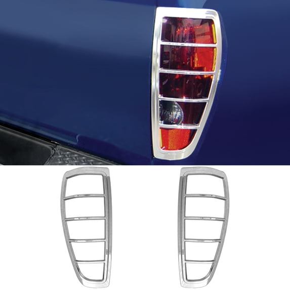 Ikon Motorsports Tail Light Bezel Compatible with 2004-2012 Chevrolet Colorado Chrome ABS Rear Taillight Lamps Frame Cover Trim Accessories 2PCS