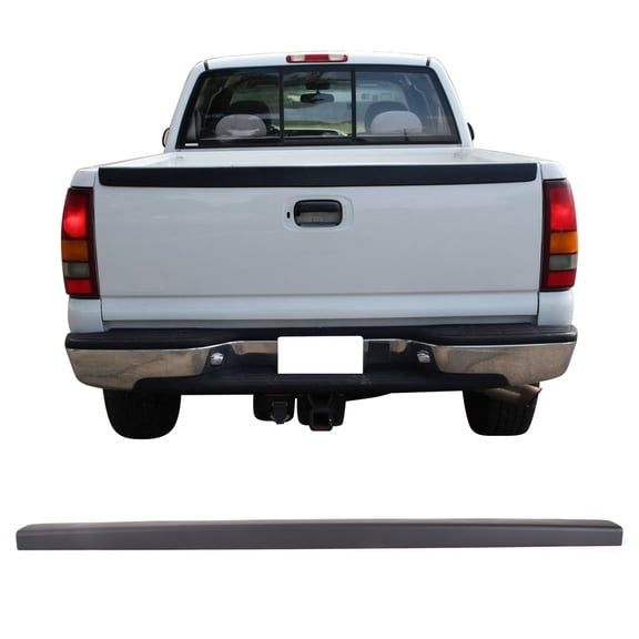 Ikon Motorsports Tailgate Protector Compatible with 1999-2007 Chevrolet Silverado/GMC Sierra Fleetside Base & SL Models PP Matte Black Tailgate Cover Moulding Cap Trim Protector