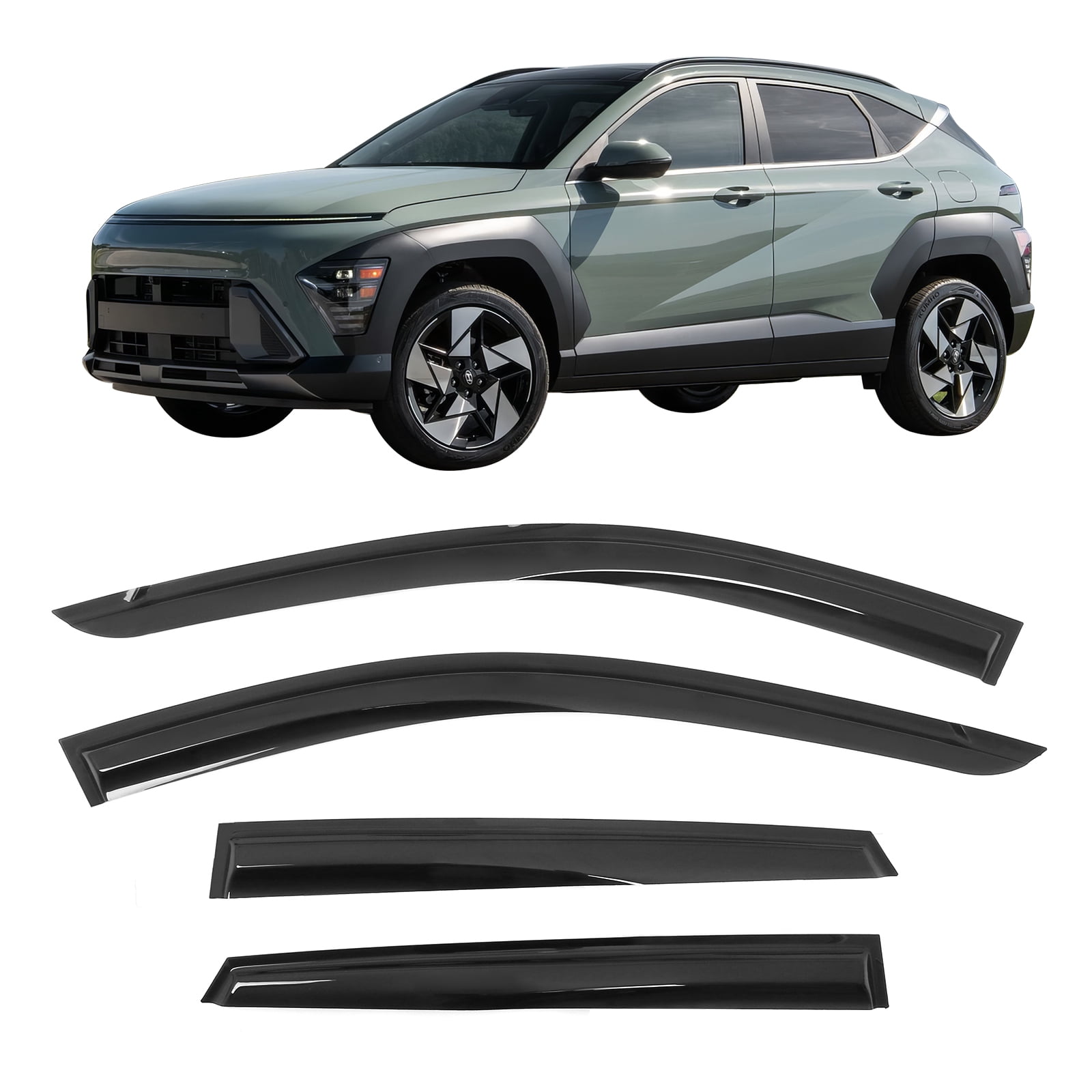 Ikon Motorsports Tape On Window Visors for 2024-2025 Hyundai Kona& Kona ...