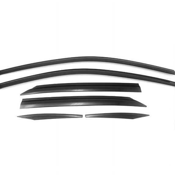 Ikon Motorsports Tape on Window Visors Compatible with 2015-2017 Toyota Camry ABS Plastic Dark Smoke Rain Guards Side Window Wind Deflectors 6PCS