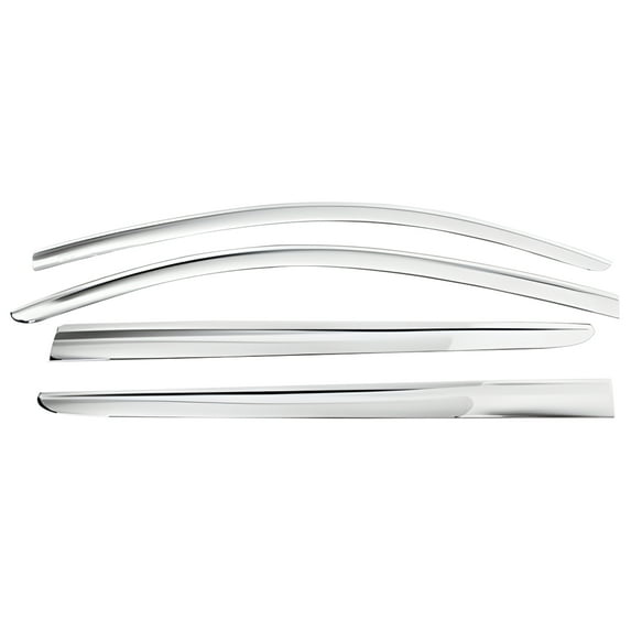 Ikon Motorsports Tape on Window Visors Compatible with 2015-2020 Chevrolet Suburban ABS Chrome Rain Guards Side Window Wind Deflectors 4PCS