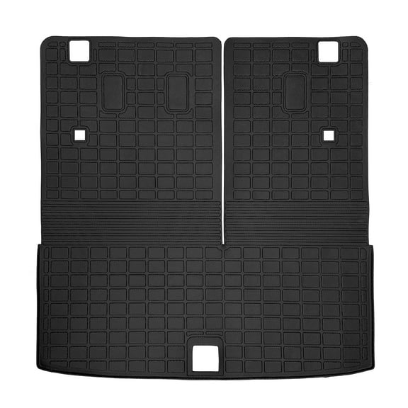 Ikon Motorsports Trunk Mat With Backrest Cover Compatible With 2023-2025 Honda Pilot Black TPE Waterproof Rear Seat Protector Back Liners Mat Pad Interior Accessories 1 Piece