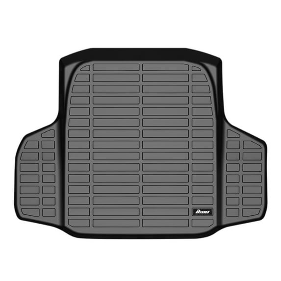 Ikon Motorsports Trunk Mat Compatible With 2018-2025 Honda Accord, Black 3D Molded Car Rear Carpets Liner Protection TPE Thermo Plastic Elastomer All Weather Boot Tray Cover Protector Pad