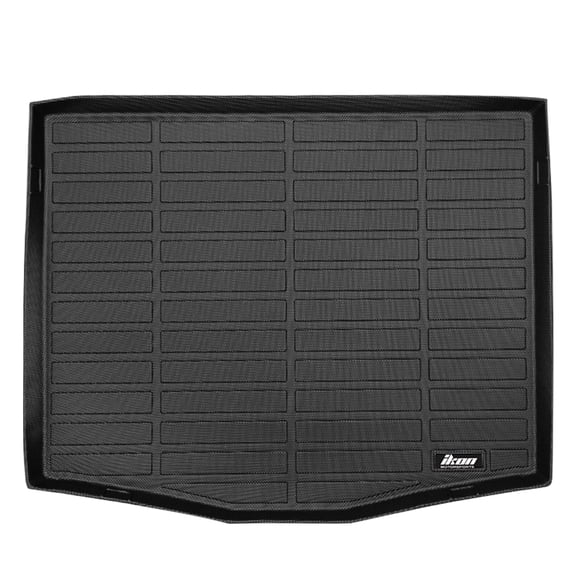 Ikon Motorsports Trunk Mat Compatible With 2021-2025 Ford Mustang Mach-E, Black 3D Molded Car Rear Carpets Liner Protection TPE Thermo Plastic Elastomer All Weather Boot Tray Cover Protector Pad