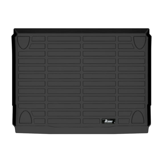 Ikon Motorsports Trunk Mat Compatible With 2021-2025 Ford Bronco 4-Door, Black Car Auto TPE 3D Molded Rear Cargo Cover All Weather Boot Liner Protector Pad