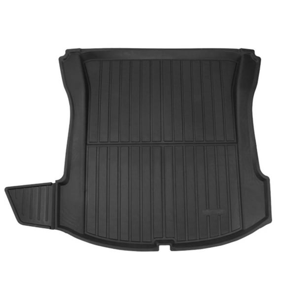 Ikon Motorsports Trunk Mats Compatible with 2017-2023 Tesla Model 3, Black Injection TPE All Weather Waterproof Anti-Slip Trunk Liners With Ear Rear 2nd Row Car Interior Accessories