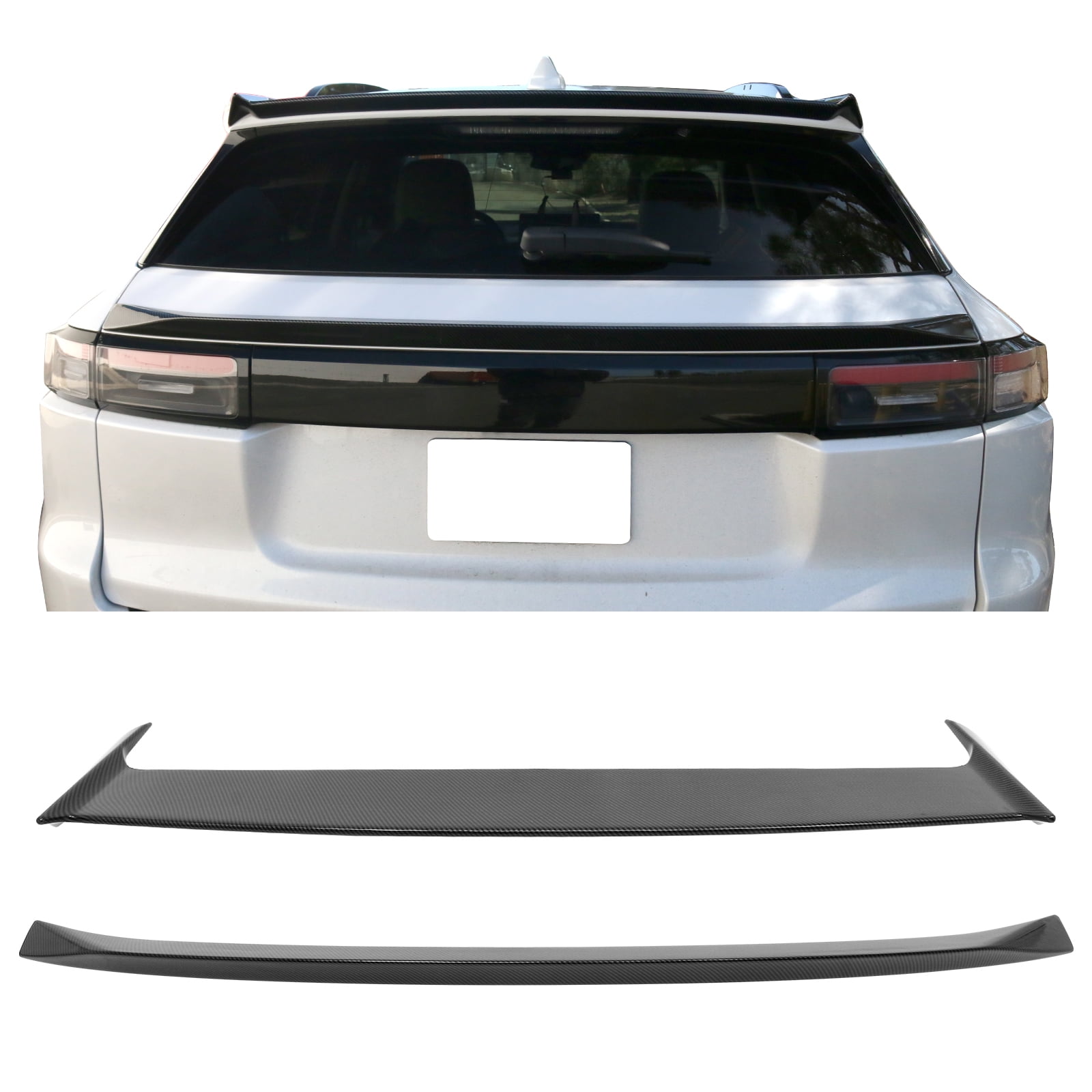 Ikon Motorsports Trunk Middle Spoiler & Roof Spoiler Compatible With ...