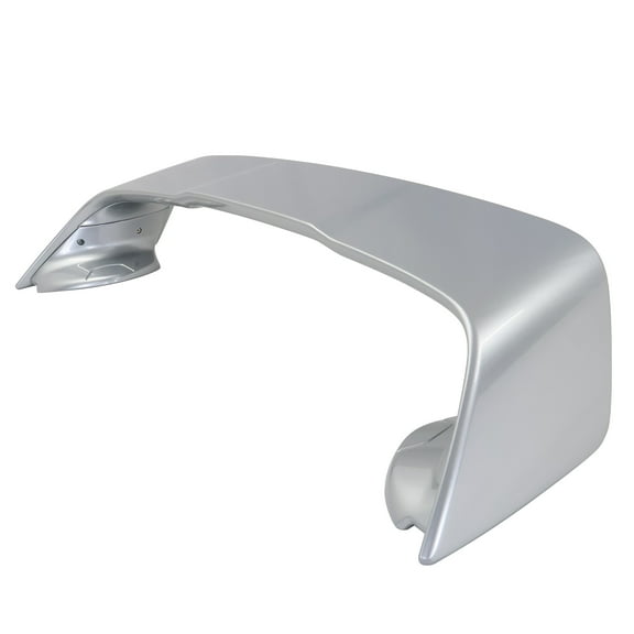 Ikon Motorsports 3PCS Stand Up Rear Trunk Deck Lid Spoiler Wing Lip For 2008-2017 Mitsubishi Lancer, EVO Style ABS Painted #U25 Alloy Silver Metallic