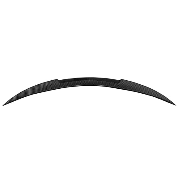 Ikon Motorsports Trunk Spoiler Compatible With 2021-2024 Tesla Model S Carbon Fiber Print ABS IK Style Rear Wing Tail Lip Deck Lid Bodykit