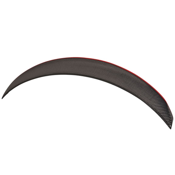 Ikon Motorsports Trunk Spoiler Compatible with 13-18 Mercedes-Benz CLA W117 Sedan P Style Carbon Fiber Red Line Trim