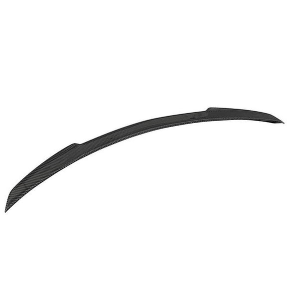 Ikon Motorsports Trunk Spoiler Compatible with 15-21 Benz C Class W205 V Style Carbon Fiber Rear Tail Lip Wing With Red Line Trim