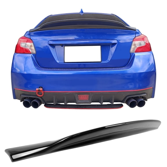 Ikon Motorsports Trunk Spoiler Compatible with 2015-2021 Subaru WRX & WRX STI, PSM Style Gloss Black ABS Plastic Rear Trunk Lid Spoiler Wing Lip