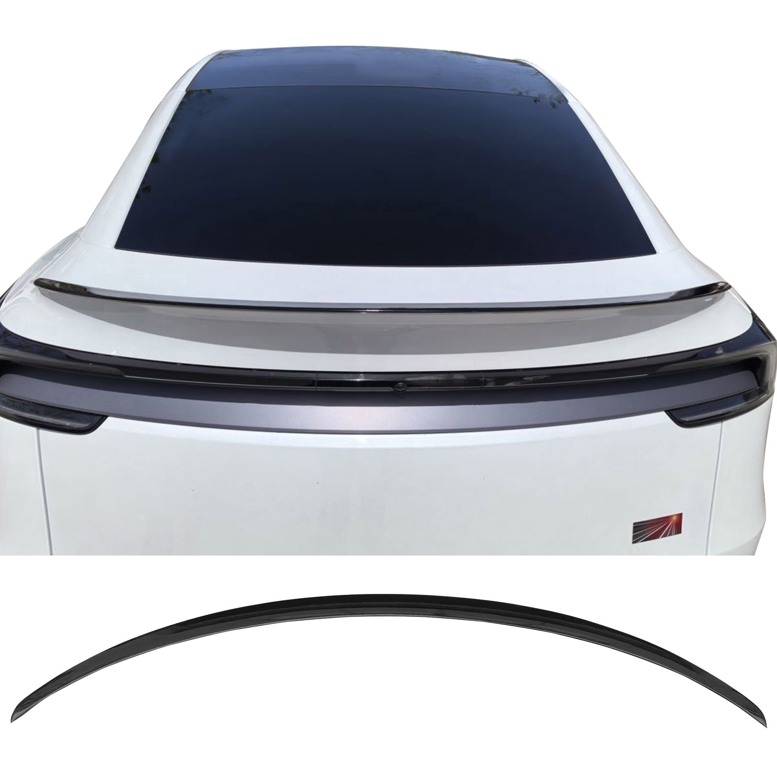 Ikon Motorsports Trunk Spoiler Compatible with 2026 Tesla Model Y Juniper, OE Style Gloss Black ABS Plastic Add-on Rear Trunk Lid Spoiler Wing Lip