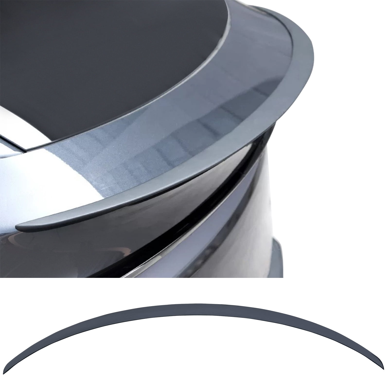 Ikon Motorsports Trunk Spoiler Compatible with 2026 Tesla Model Y Juniper, OE Style Matte Black ABS Plastic Add-on Rear Trunk Lid Spoiler Wing Lip