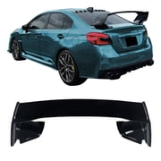 Ikon Motorsports Trunk Spoiler Fits 2012-2016 Subaru Impreza Sedan 2015-2021 WRX STI, STI Style Gloss Black ABS Plastic Rear Trunk Lid Spoiler Wing