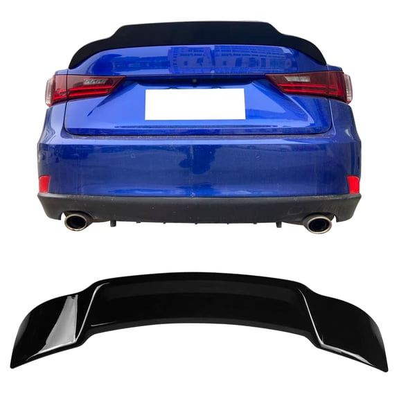 Ikon MotorsportsTrunk Spoiler Fits2014-2020 Lexus IS200t IS250 IS300 IS350 Sedan,R Style Gloss Black ABS Plastic Add-on Rear Trunk Lid Spoiler Wing