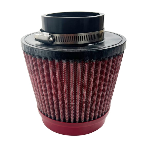 Ikon Motorsports Universal 3" 76mm High Flow Inlet Dry Filter Cold Air Intake Cone Replacement Red