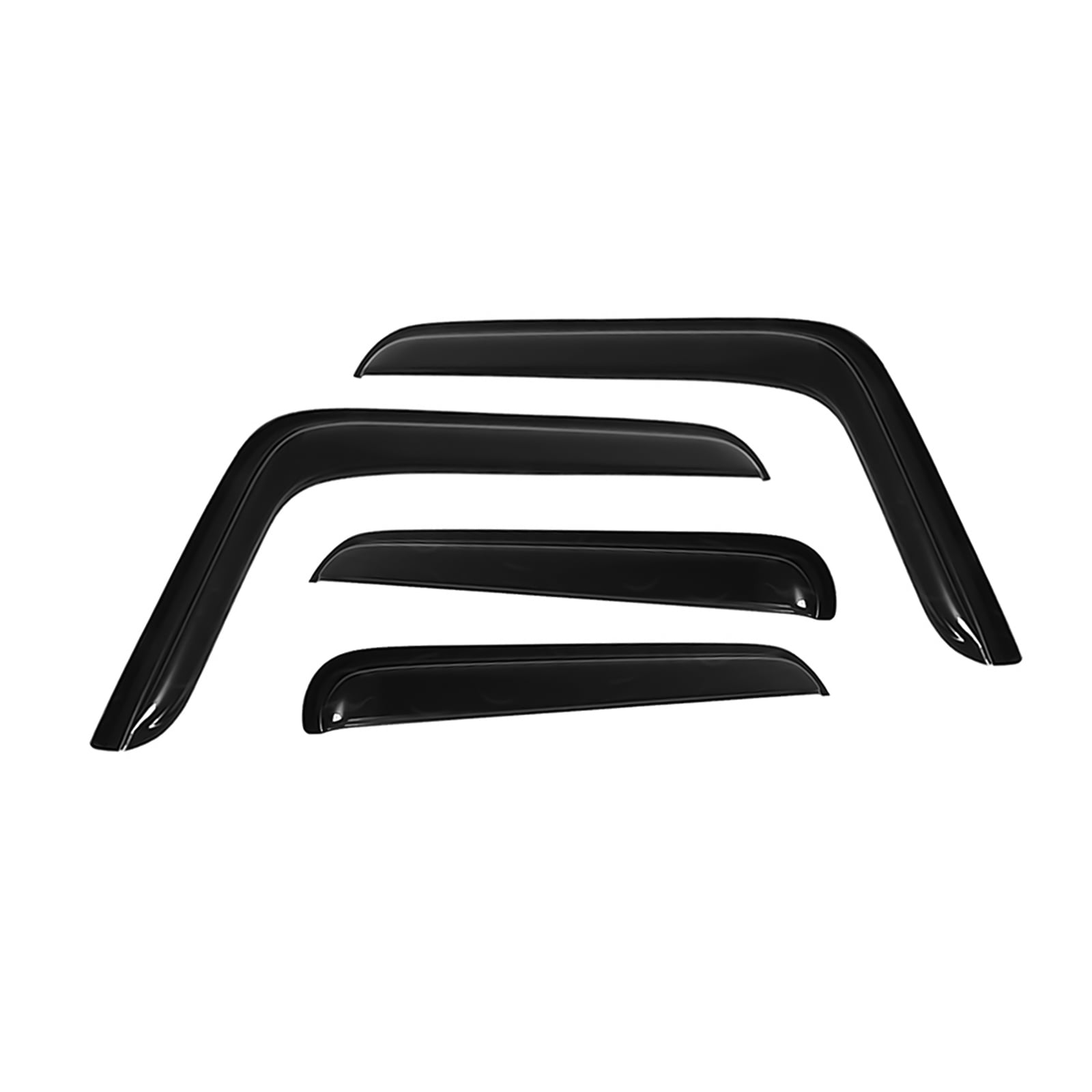 Ikon Motorsports Window Visor Compatible with 2007-2023 Jeep Wrangler 4-Door & 2020-2023 Jeep Gladiator 4-Door Acrylic Vent Windshield Deflector Rain Guard 4Pc Set Outside Mount