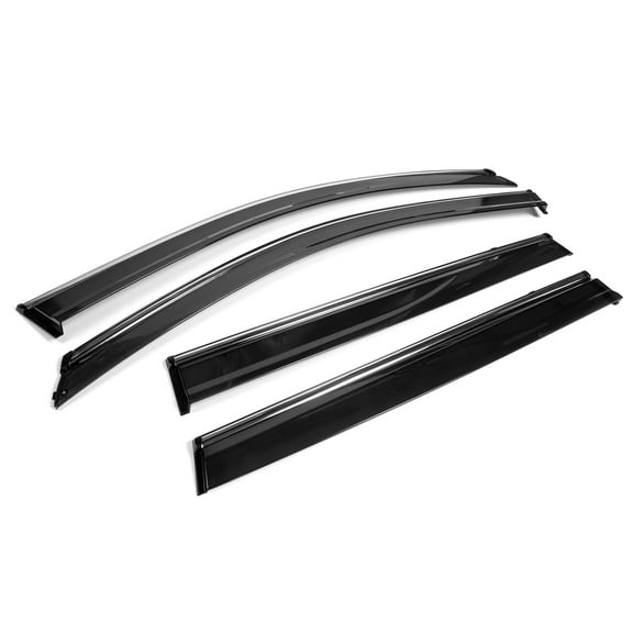 Ikon Motorsports Window Visors Compatible with 2014-2023 Jeep Cherokee KL Polycarbonate Side Window Vent Windshield Deflector Rain Guard W/ Chrome Trim 4PCS