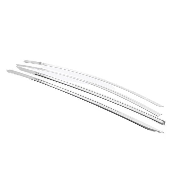 Ikon Motorsports Window Visors Compatible With 2020-2025 Tesla Model Y All Models, Tape-on Chrome ABS Shade Rain Sun Guards Wind Vent Air Deflector 4PCS