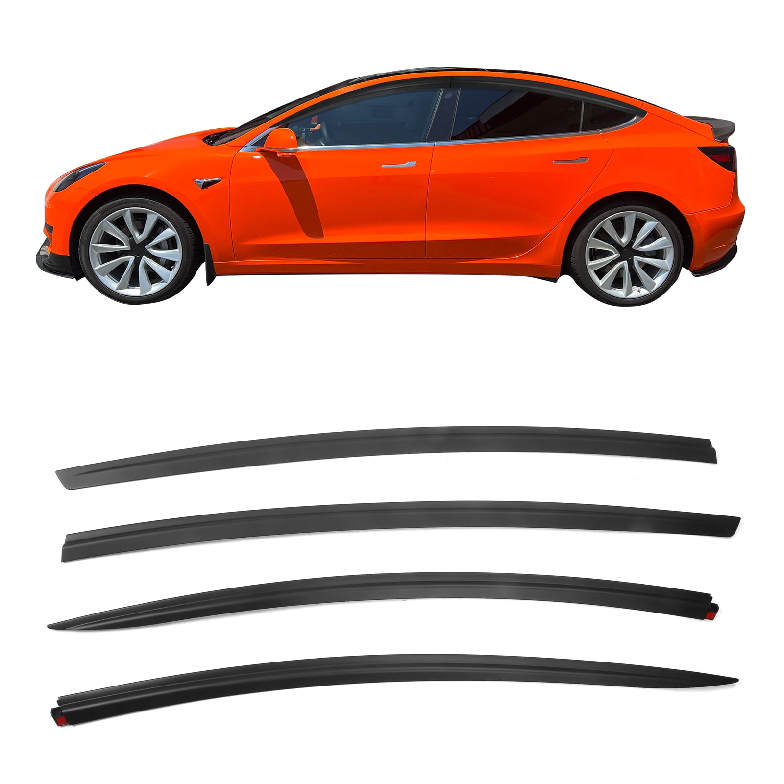 Ikon Motorsports Window Visors Compatible With 20172023 Tesla Model 3