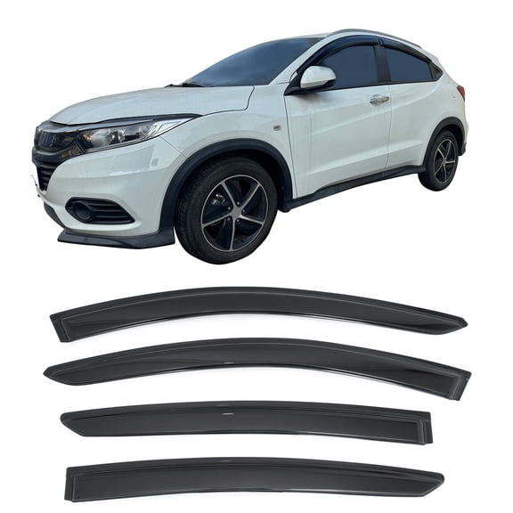 Ikon Motorsports Window Visors Fits 2016-2022 Honda HR-V, Somke Acrylic Sun Rain Guard Vent Shade Deflector 4PCS