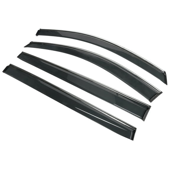 Ikon Motorsports Window Visors Vent Deflector Compatible With 21-25 Toyota Sienna Polycarbonate OE Style Window Visors Chrome Trim 4PCS