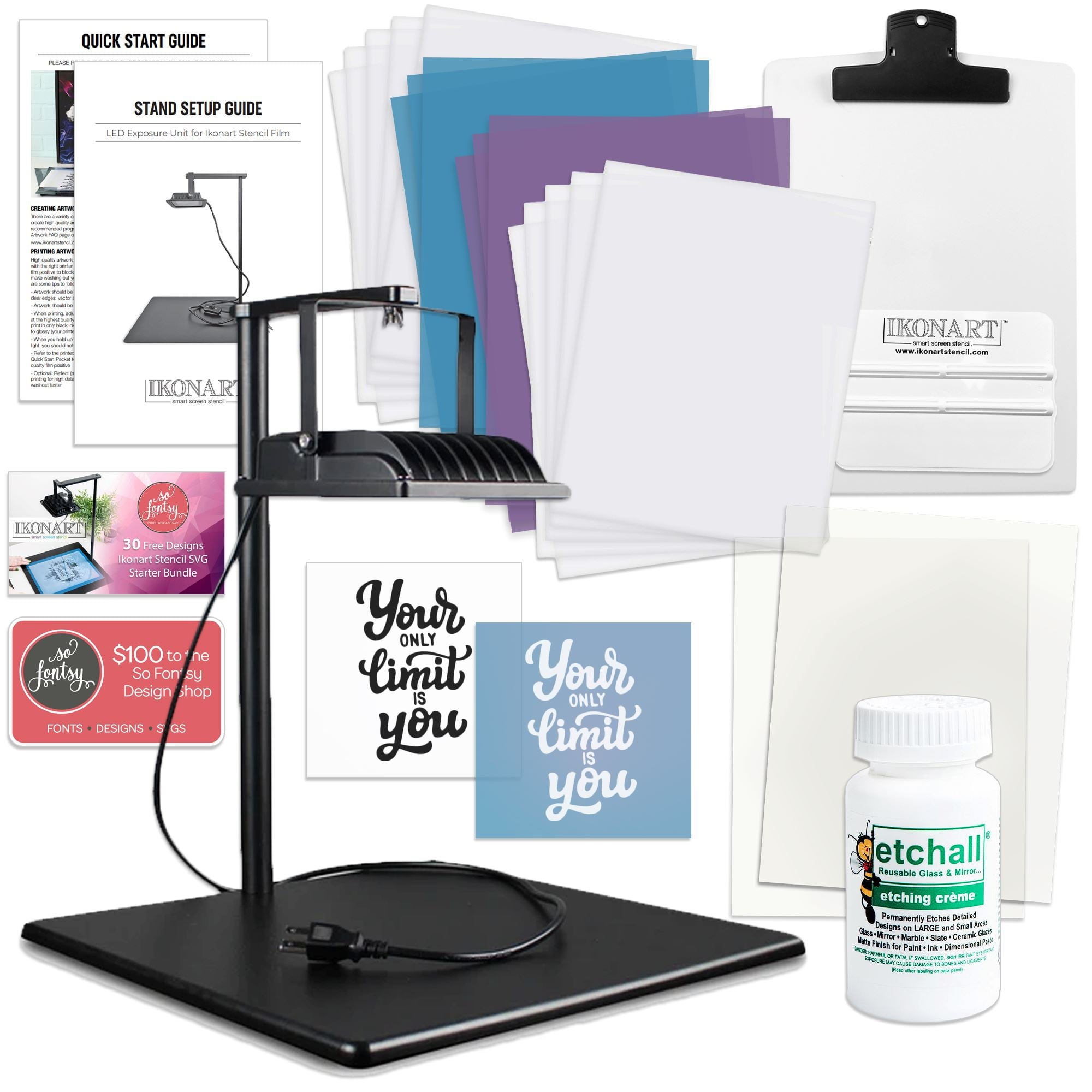 Ikonart Custom Stencil Kit 3.0 Bundle with 100 in Designs