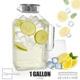 thumbnail image 1 of 128 OZ Square Glass Pitcher with Lid and Spout Borosilicate Glass Carafe for Hot/Cold Drink Water Pitcher with Handle for Fridge Large Jug for Iced Tea Coffee Juice Beverage, 1 of 11