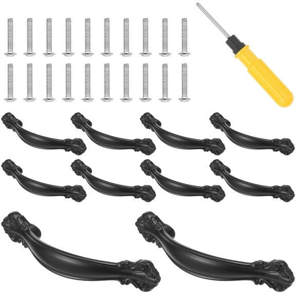 Ikoopy 10Pcs Metal Cabinet Handle Zinc Alloy Drawer Pull Easy Install Furniture Cupboard Door Pull Handle 2.5 Inch Hole Spacing for Cabinet Wardrobe Furniture Kitchen Bathroom