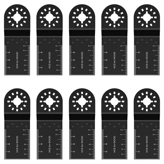 Ikoopy 10pcs Multitool Blades High Carbon Steel Oscillating Saw Blades Quick Release Oscillating Professional Fast Cut Swing Blades Compatible with Most Tool for Metal Plastic 3.54*1.38in