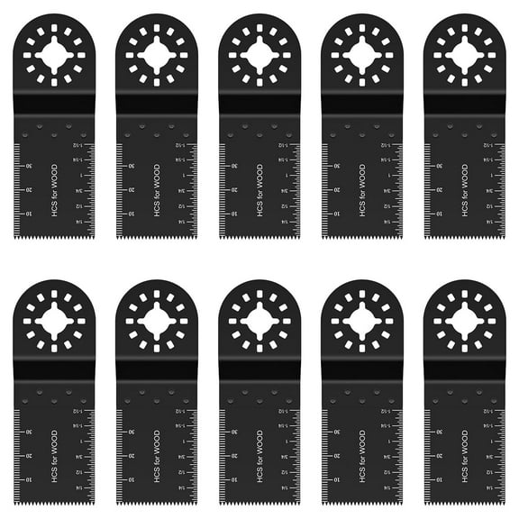 Ikoopy 10pcs Multitool Blades High Carbon Steel Oscillating Saw Blades Quick Release Oscillating Professional Fast Cut Swing Blades Compatible with Most Tool for Metal Plastic 3.54*1.38in