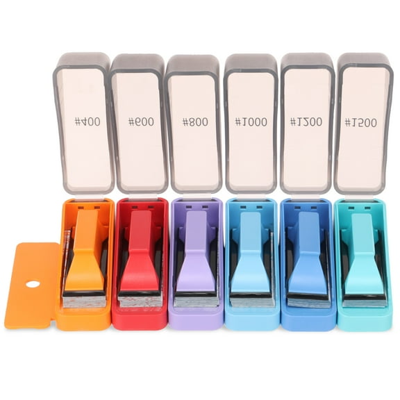 Ikoopy 120 Pcs Sandpaper Set with 6 Sanding Block and 6 Storage Box Self Adhesive Sandpaper 400-1500 Grit Sanding Paper for Polishing