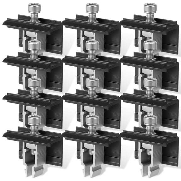 Ikoopy 12Pcs Aluminum Alloy Solar Panel Bracket Set Adjustable Angle Solar Panel Attachment Stable Support Photovoltaic Rack for RV
