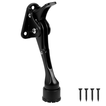 Ikoopy 1Pc Kickdown Door Stopper 5 Inch One Touch Adjustable Height Door Stop Zinc Alloy Door Stopper with Rubber Tip Heavy Duty Kick Down Doorstop for The Bottom of Door