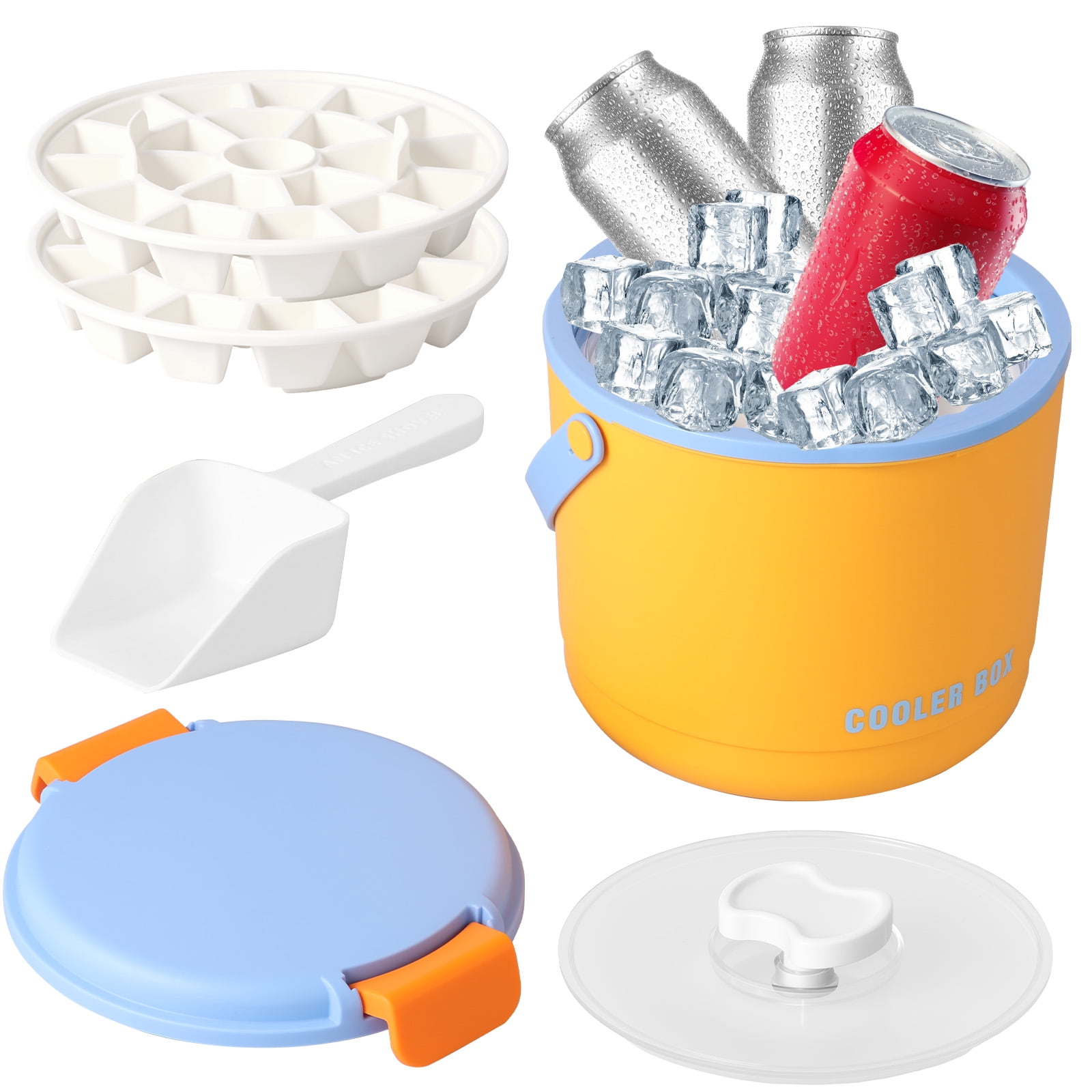 Ikoopy 2.6L Portable Insulated Ice Bucket with Lid and Scoop Ice ...