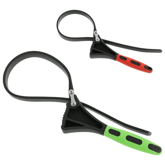 Ikoopy 2 Pcs Adjustable Rubber Strap Wrench Set with Nonslip Handle Multifunctional Oil Filter Wrench for Plumbing Repair Shower Head Tap