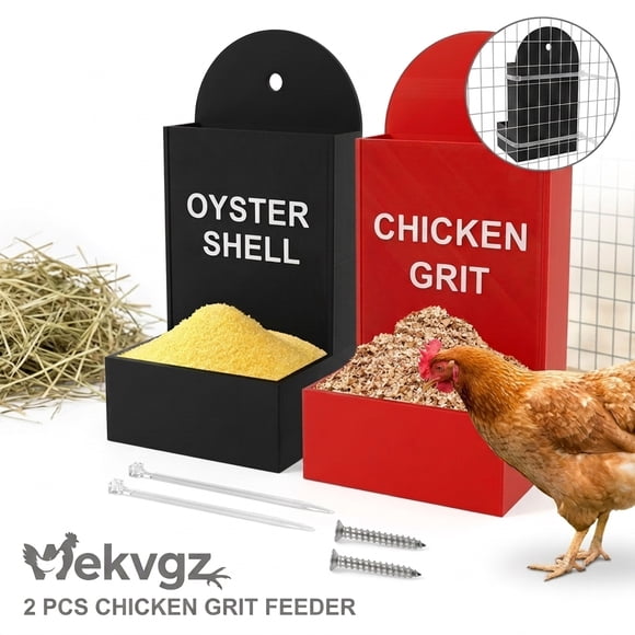Wekvgz 2 Pcs Automatic Chicken Feeder Creative Chicken Grit and Oyster Shell Feeder Easy to Install and Clean for Outdoor and Indoor Use