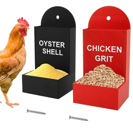 Wekvgz 2 Pcs Automatic Chicken Feeder Creative Chicken Grit and Oyster Shell Feeder Easy to Install and Clean for Outdoor and Indoor Use