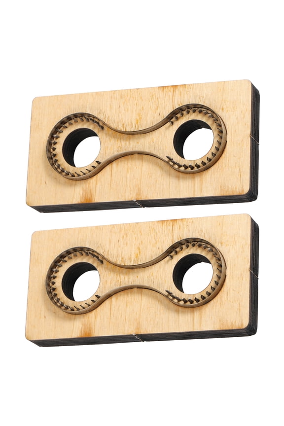 2 Pcs Leather Cutting Dies Easy to Cut Leather Cutting Mold Leather Keychains Die Cutter with Wood Base DIY Stamping Punching Cutter for Handmade DIY Leather Craft