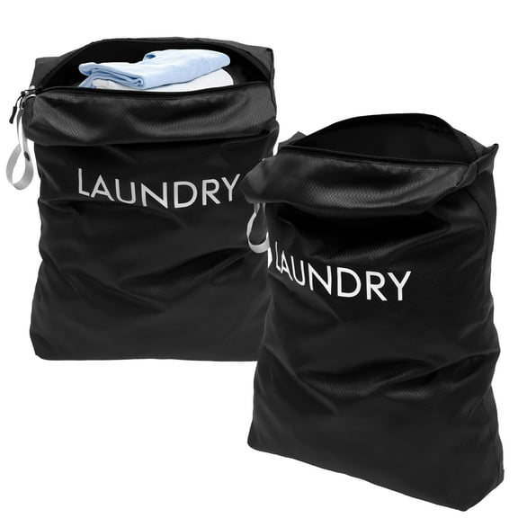 Ikoopy 2 Pcs Portable Laundry Bag Waterproof Oxford Cloth Wet Dry Bag with Zipper and Carrying Strap for Swimming Yoga Workout Traveling